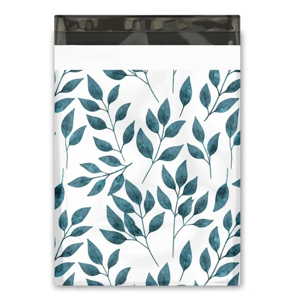 25 10X13 Eucalyptus Leaves Poly Mailers Flat Shipping Envelopes - Picture 4 of 4